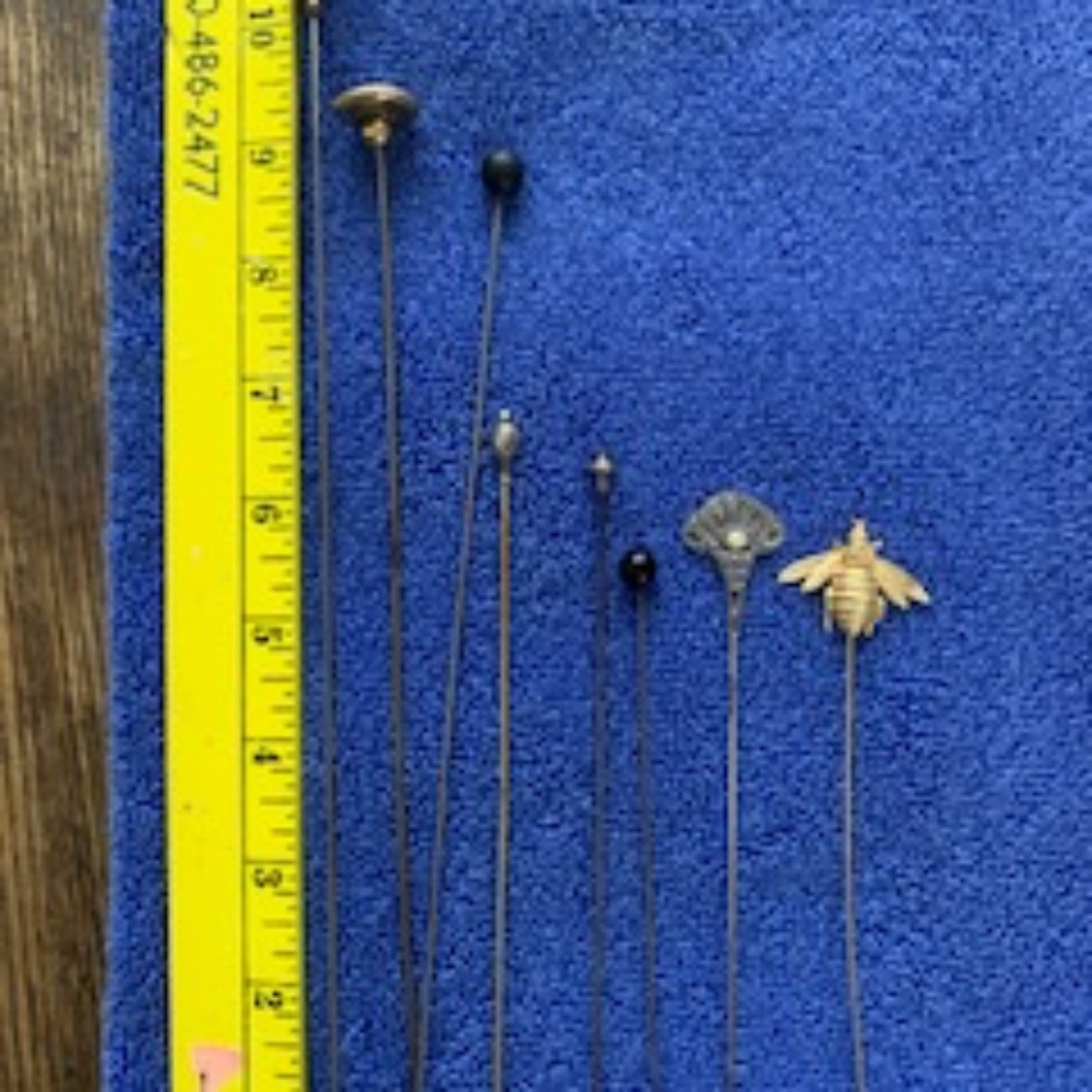 8 vintage hat pins